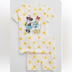 Gap Disney Kids Pajama Set - Yellow Polka Dot Minnie Mouse and Daisy Duck